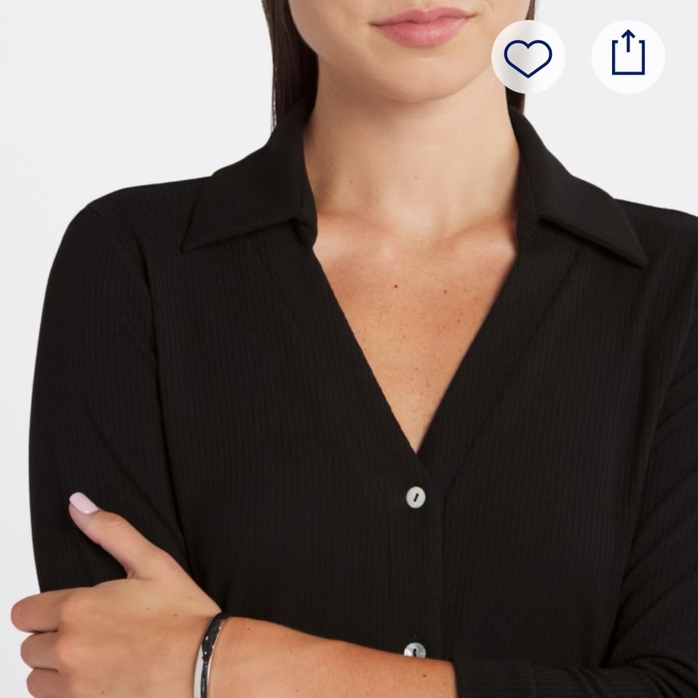 Beacon Black Button-Down Women's Lightweight Cardigan - Picture 2 of 9